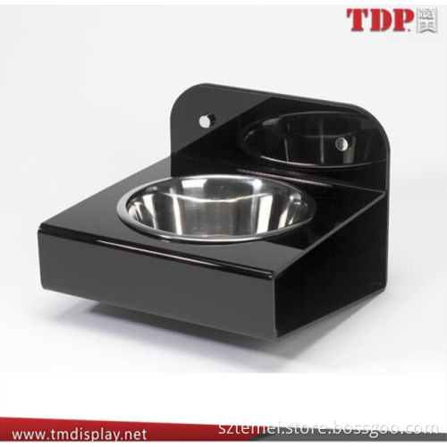 wholesale dog bowl single pet bowl stainless steel wall mounted acrylic dog bowl